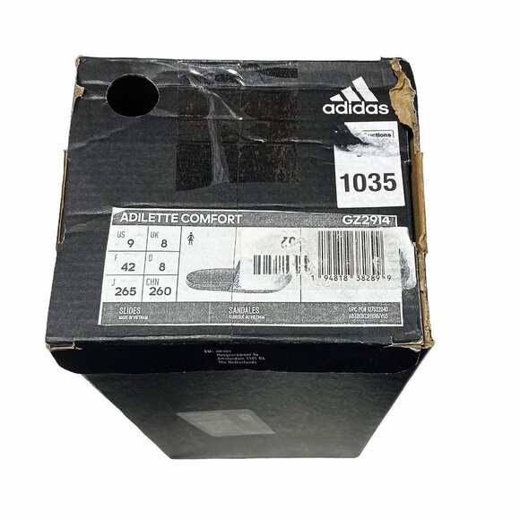 Adidas ADILETTE COMFORT UNISEX SANDALS Core Black / Core Black / Wonder White - Picture 10 of 12